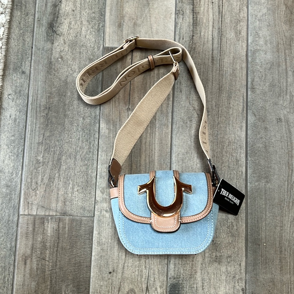 True Religion Crossbody Handbag, Light Denim, NWT